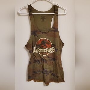 Universal Studios Jurassic Park Olive Camouflage Tank Top Size 2XL Runs Small